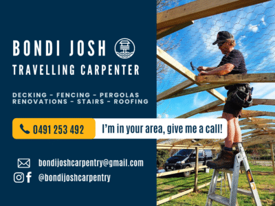 Bondi Josh Travelling Carpenter in the Mountains